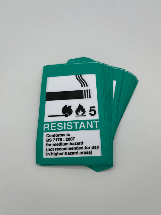 Fire Resistant / Flame Retardant Safety Labels (BS-7176)